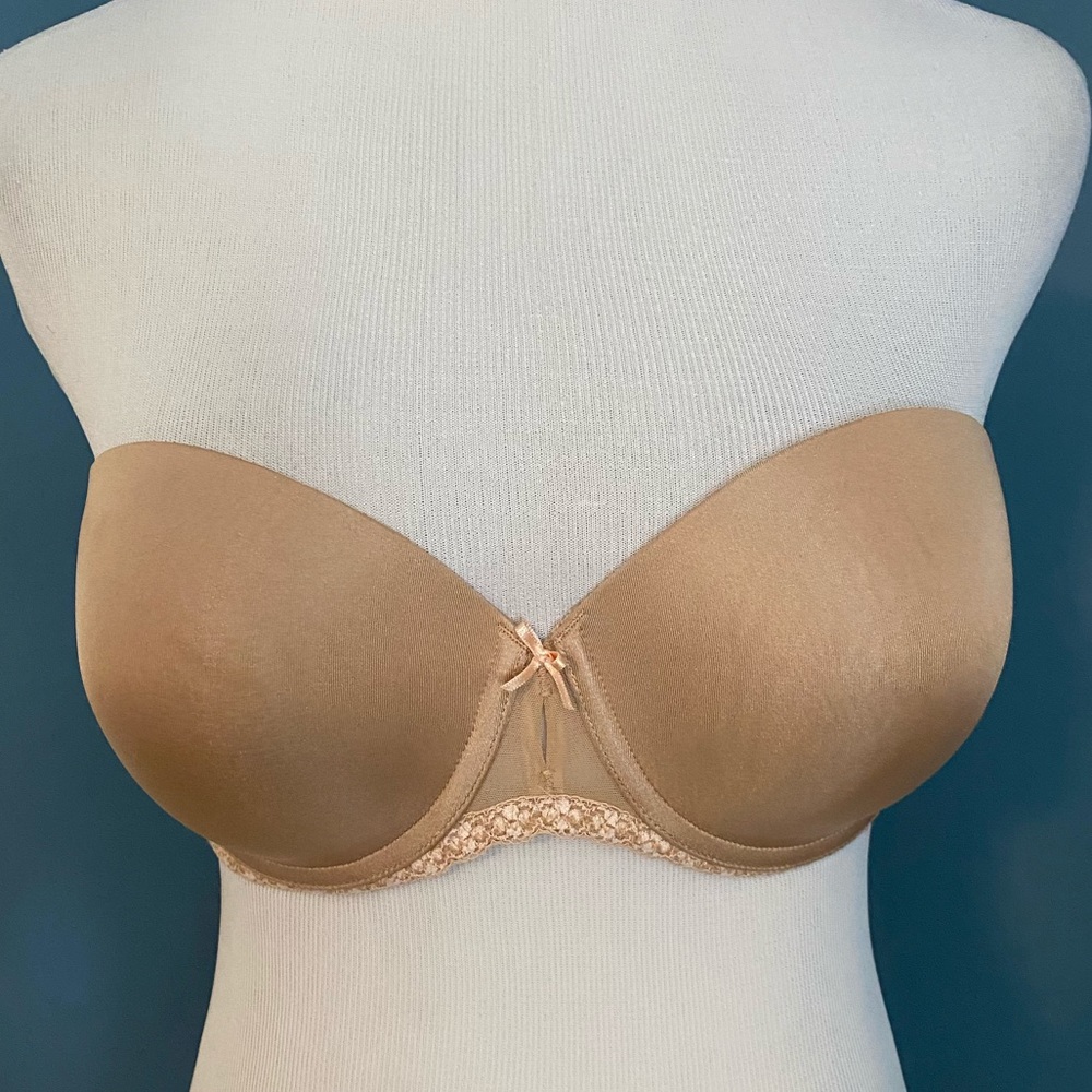 Tan strapless bra